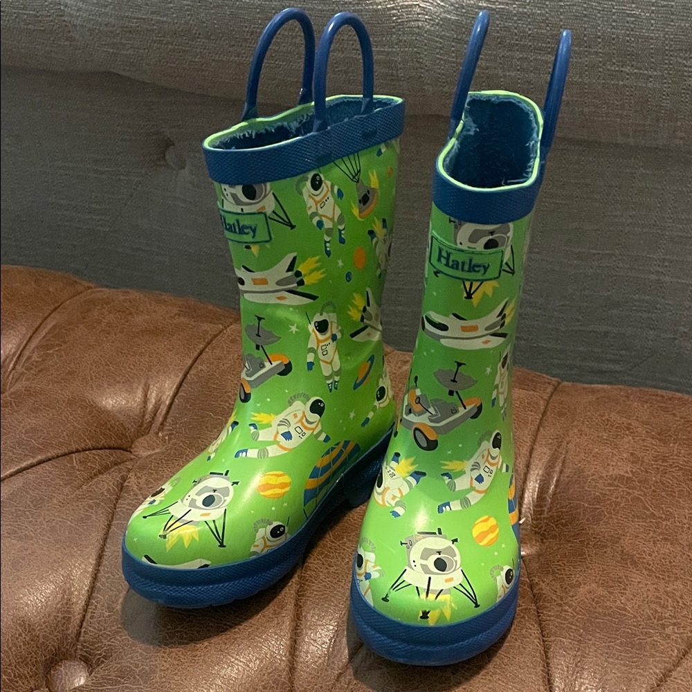 Hatley Green Astronaut Kids Rain Boots
